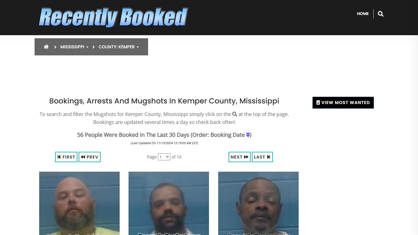 Bookings, Arrests and Mugshots in Kemper County, Mississippi