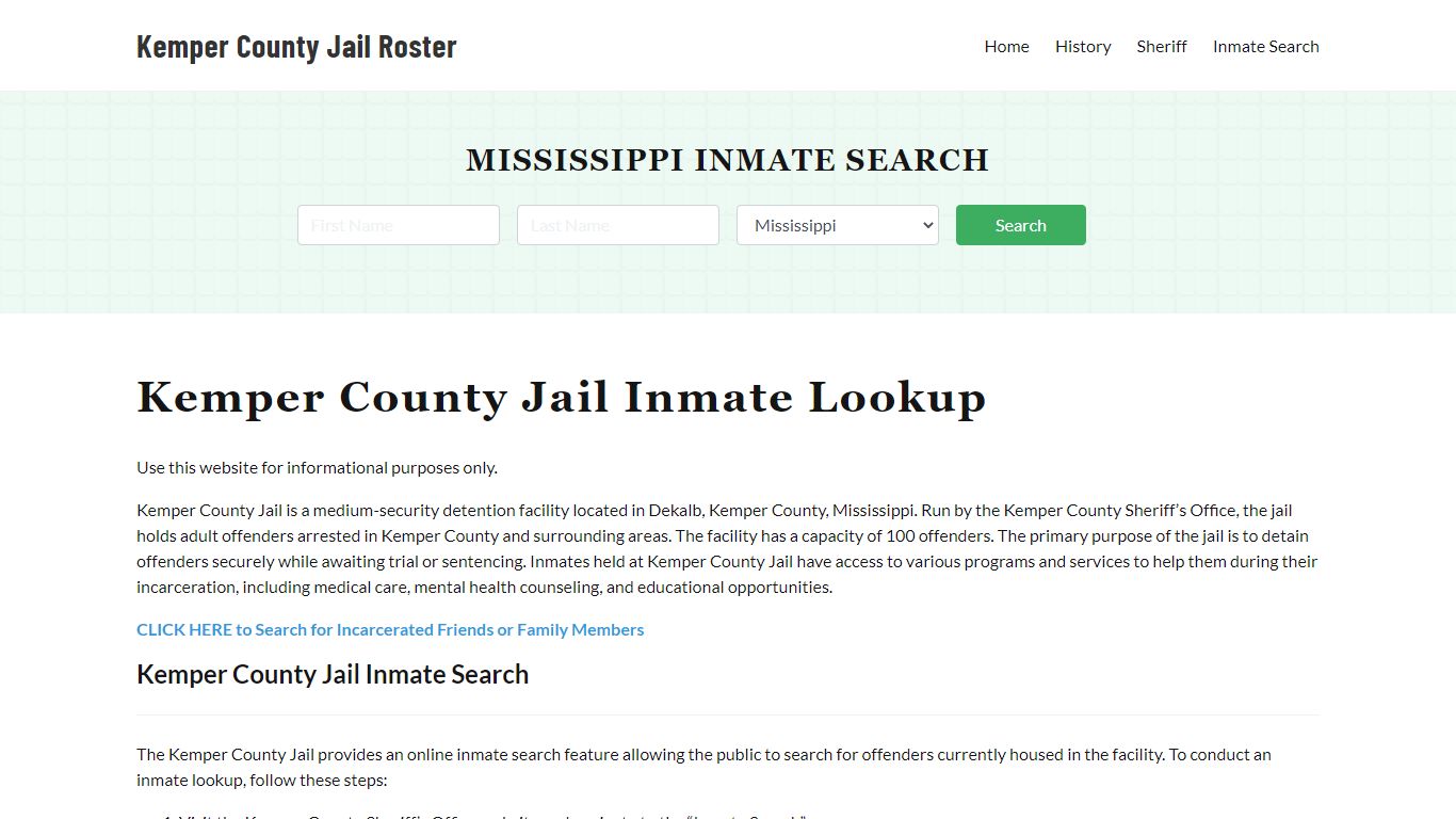 Kemper County Jail Roster Lookup, MS, Inmate Search